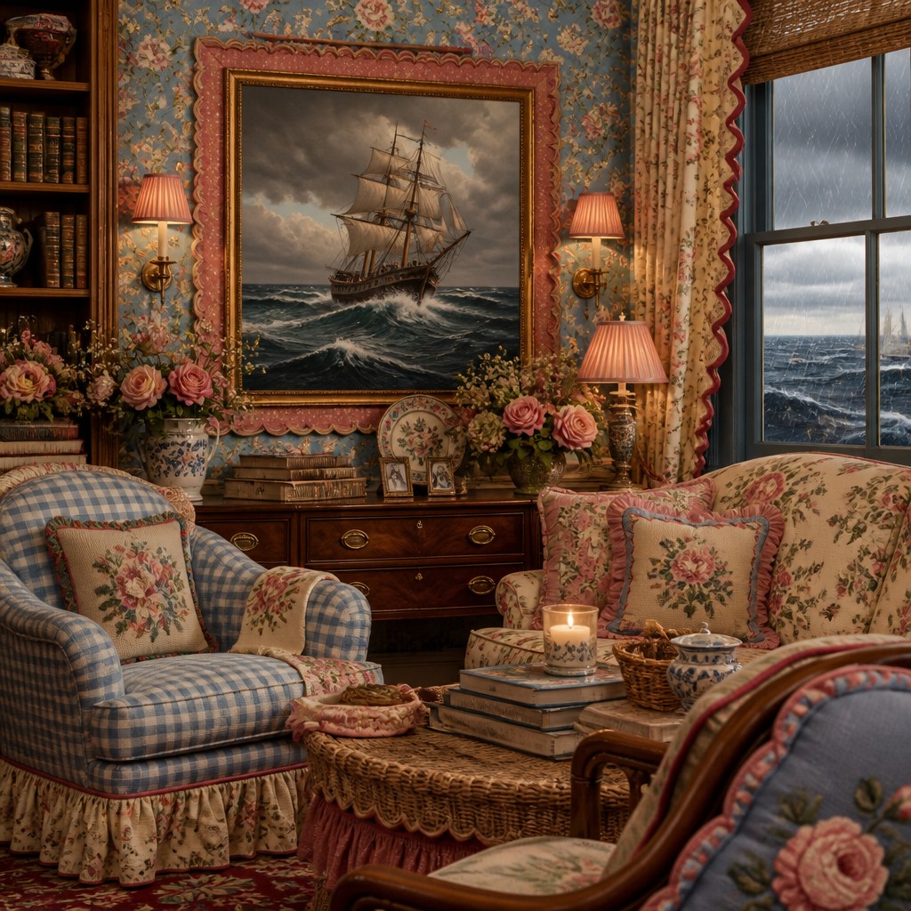 sailing ship on a stormy sea — Grandmillennial Aesthetic
