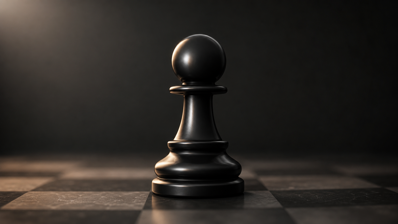 a black and white chess piece on a chess board