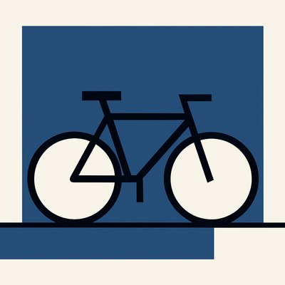 bicyle resting against a wall
