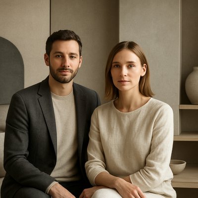 portrait of two people together