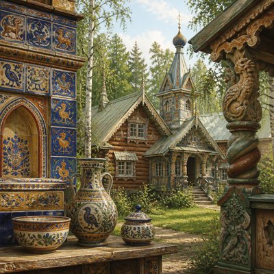 wide landscape with natural scenery — Abramtsevo Art Style