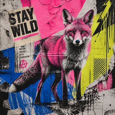 animal standing in natural pose — Street Art Poster Design
