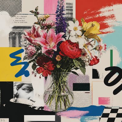 bouquet of flowers in a glass vase