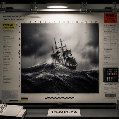 sailing ship on a stormy sea