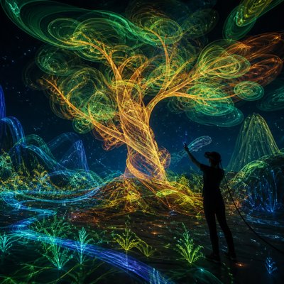 a tree in nature — VR Art Style