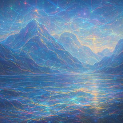 serene landscape with mountains and water