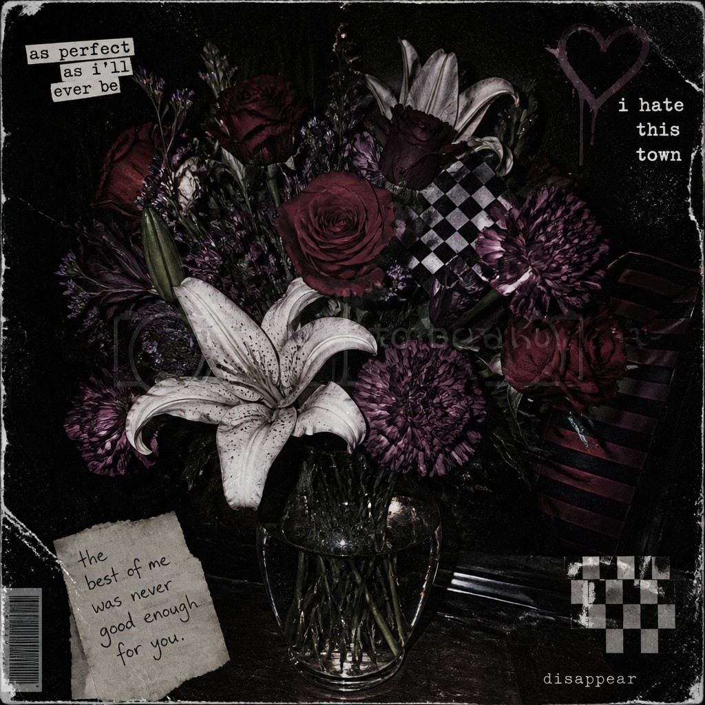 bouquet of flowers in a glass vase — Emo Aesthetic