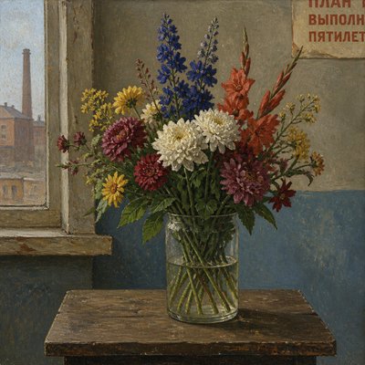 bouquet of flowers in a glass vase