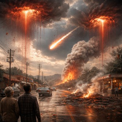 “And I will shew wonders in heaven above, and signs in the earth beneath; blood, and fire, and vapour of smoke:” (Acts 2:19, KJV)
