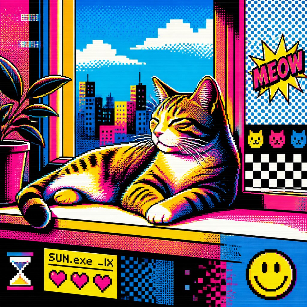 a cat lounging in a sunlit window