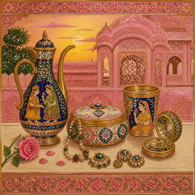 still life with everyday objects — Jaipur Art Style