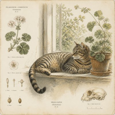 a cat lounging in a sunlit window