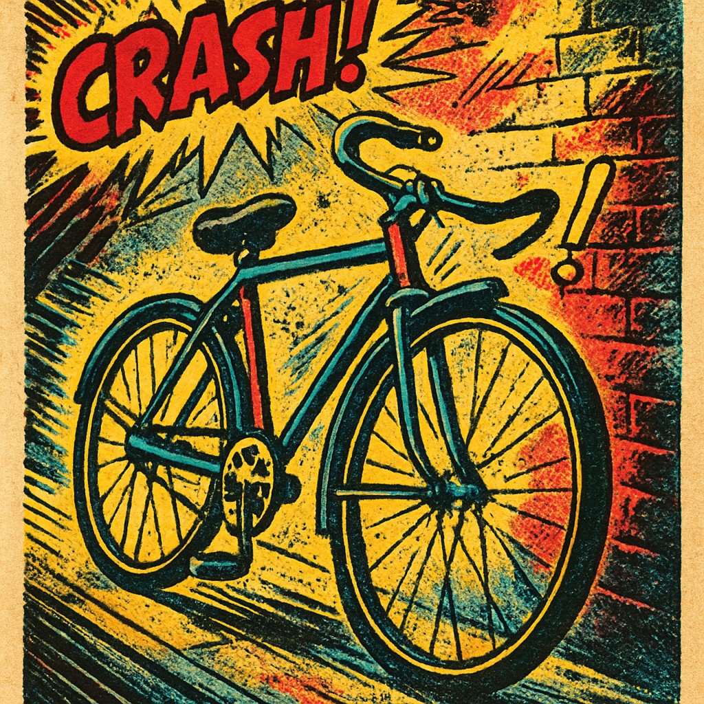 bicyle resting against a wall