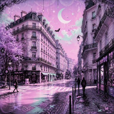 Pastel Goth Aesthetic Style Transfer Example