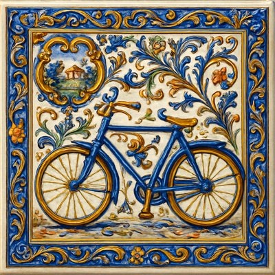 bicyle resting against a wall
