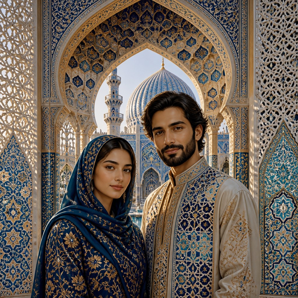 portrait of two people together — Islamic Architecture