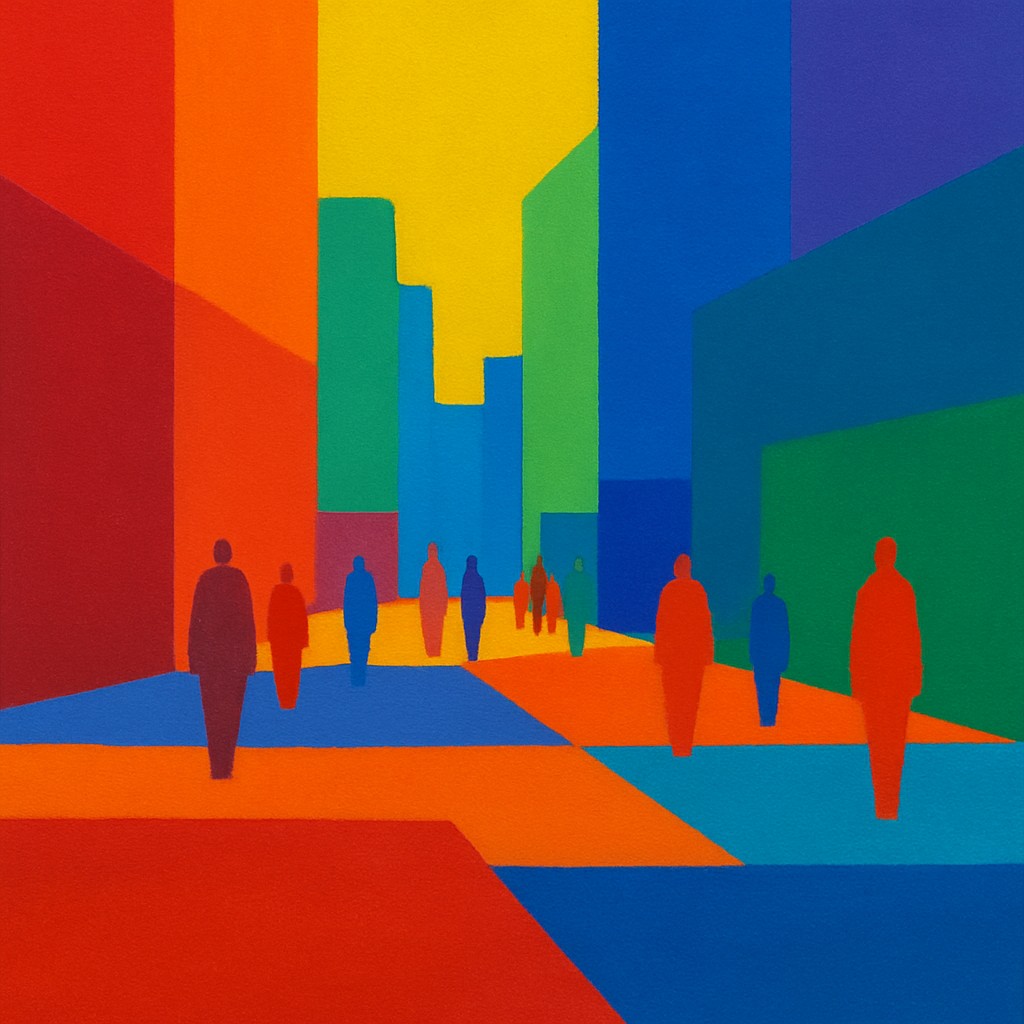 urban street with city activity