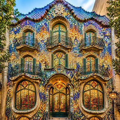 house with front view — Barcelona Art Style