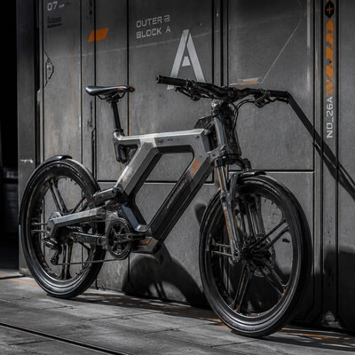 bicyle resting against a wall — Hard Sci-Fi Art