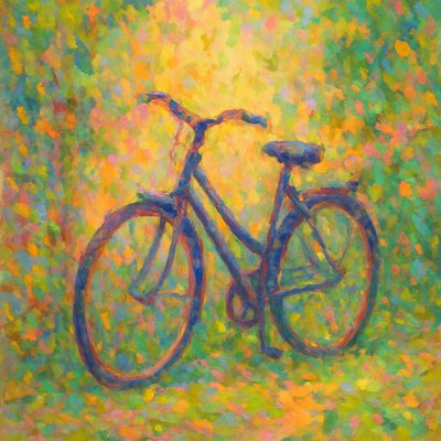bicyle resting against a wall