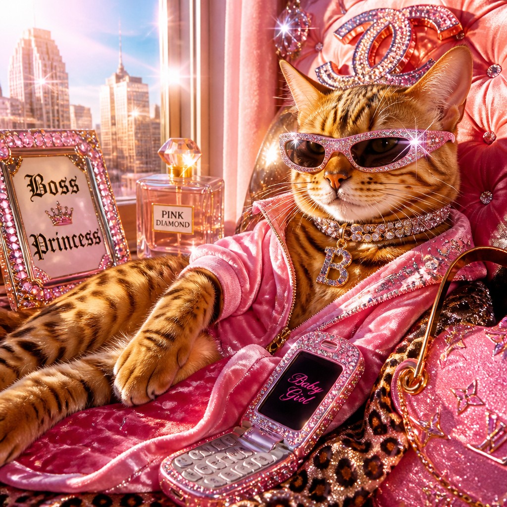 a cat lounging in a sunlit window — McBling Aesthetic