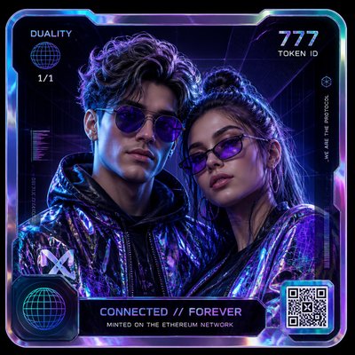 portrait of two people together — Crypto Art Style