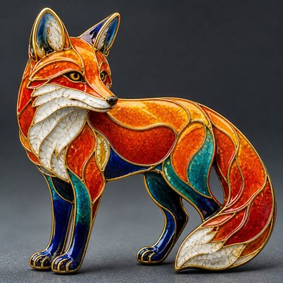 animal standing in natural pose — Enamel Art Style