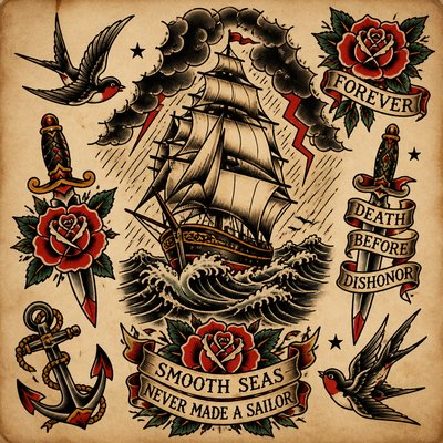 sailing ship on a stormy sea
