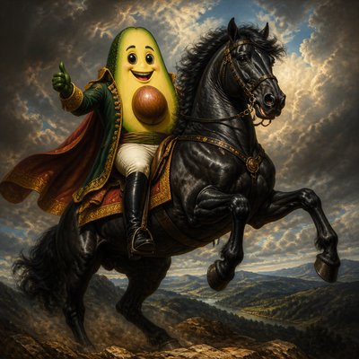 a happy avocado character giving a thumbs up, bold readable design on a plain background, no text