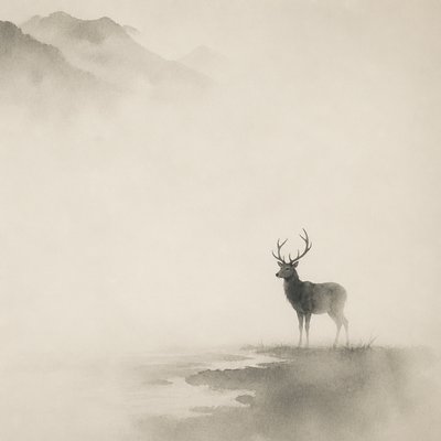 animal standing in natural pose — Negative Space Art Style