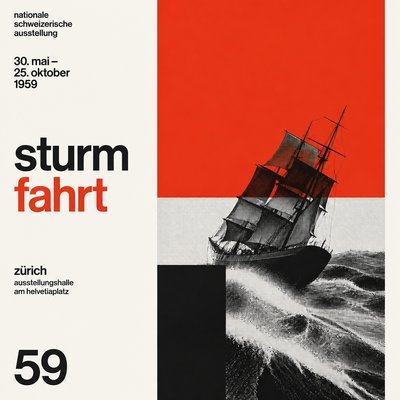 sailing ship on a stormy sea