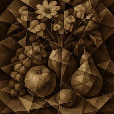 still life arrangement of fruits and flowers