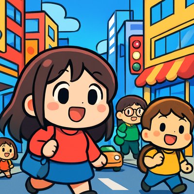 urban street with city activity