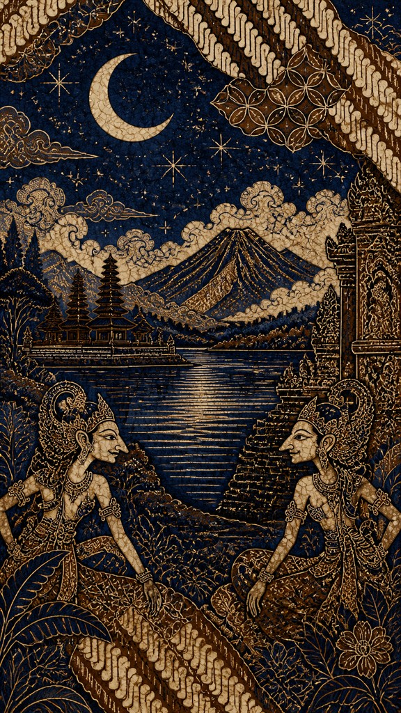 a tranquil mountain lake beneath a starry night sky, no people, no text