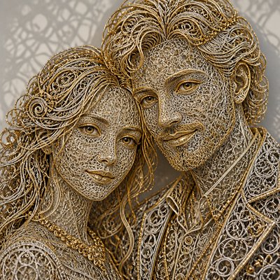portrait of two people together — Filigree Jewelry Style