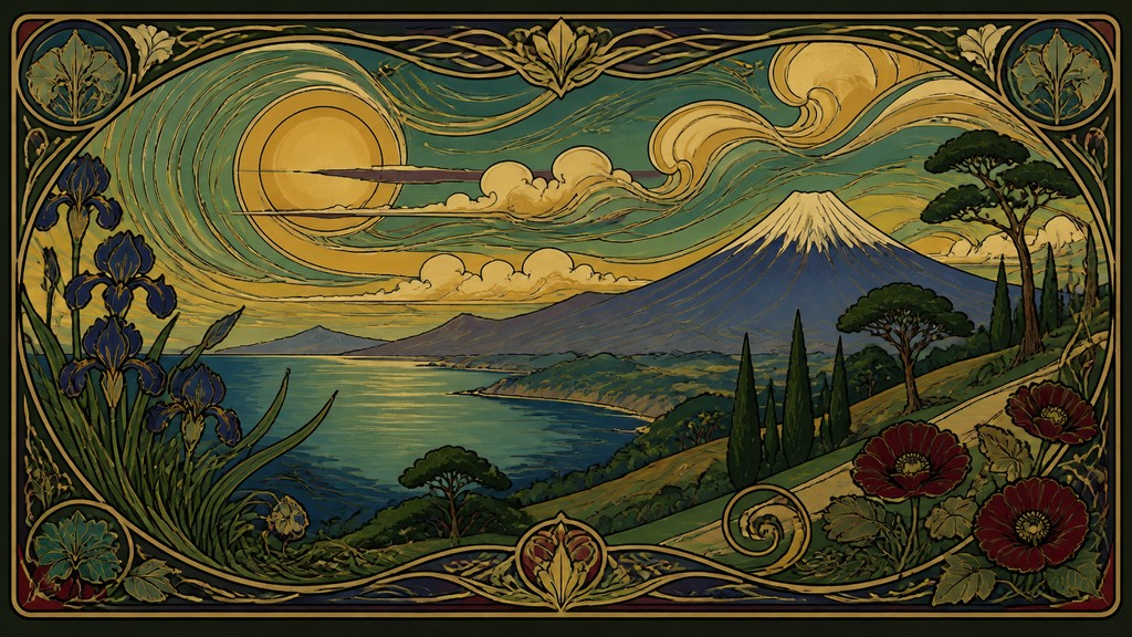 sweeping panoramic landscape with a dramatic sky