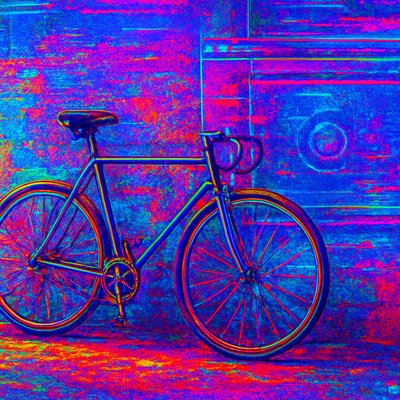 bicyle resting against a wall