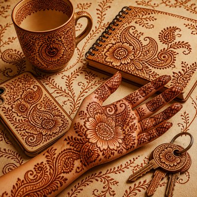still life with everyday objects — Henna Art Style