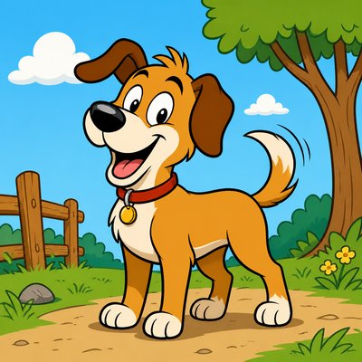 animal standing in natural pose — Cartoon Comic Art