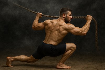 a man holding a rope with both hands