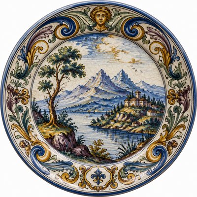 serene landscape with mountains and water