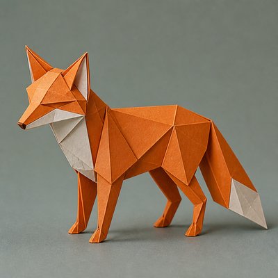 animal standing in natural pose — Origami Art Style