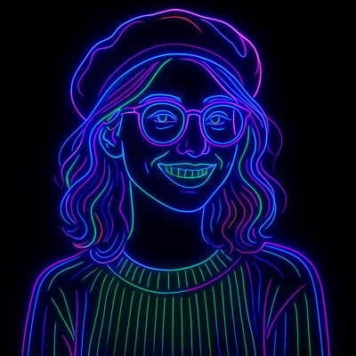 Neon Outline Style Style Transfer Example
