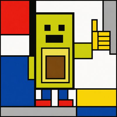 a happy avocado character giving a thumbs up, bold readable design on a plain background, no text