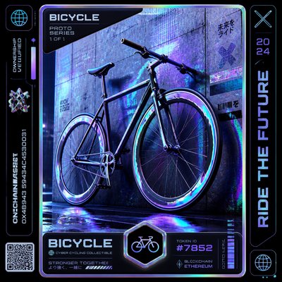 bicyle resting against a wall — Crypto Art Style