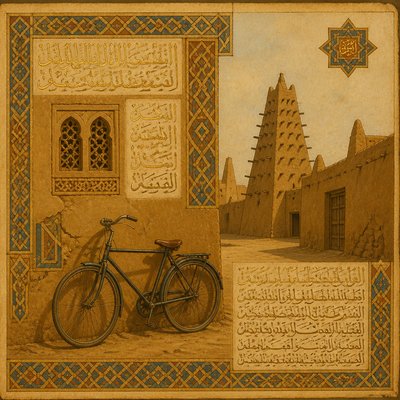 bicyle resting against a wall
