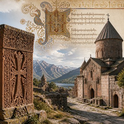 wide landscape with natural scenery — Armenian Art Style
