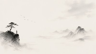 sweeping panoramic landscape with a dramatic sky