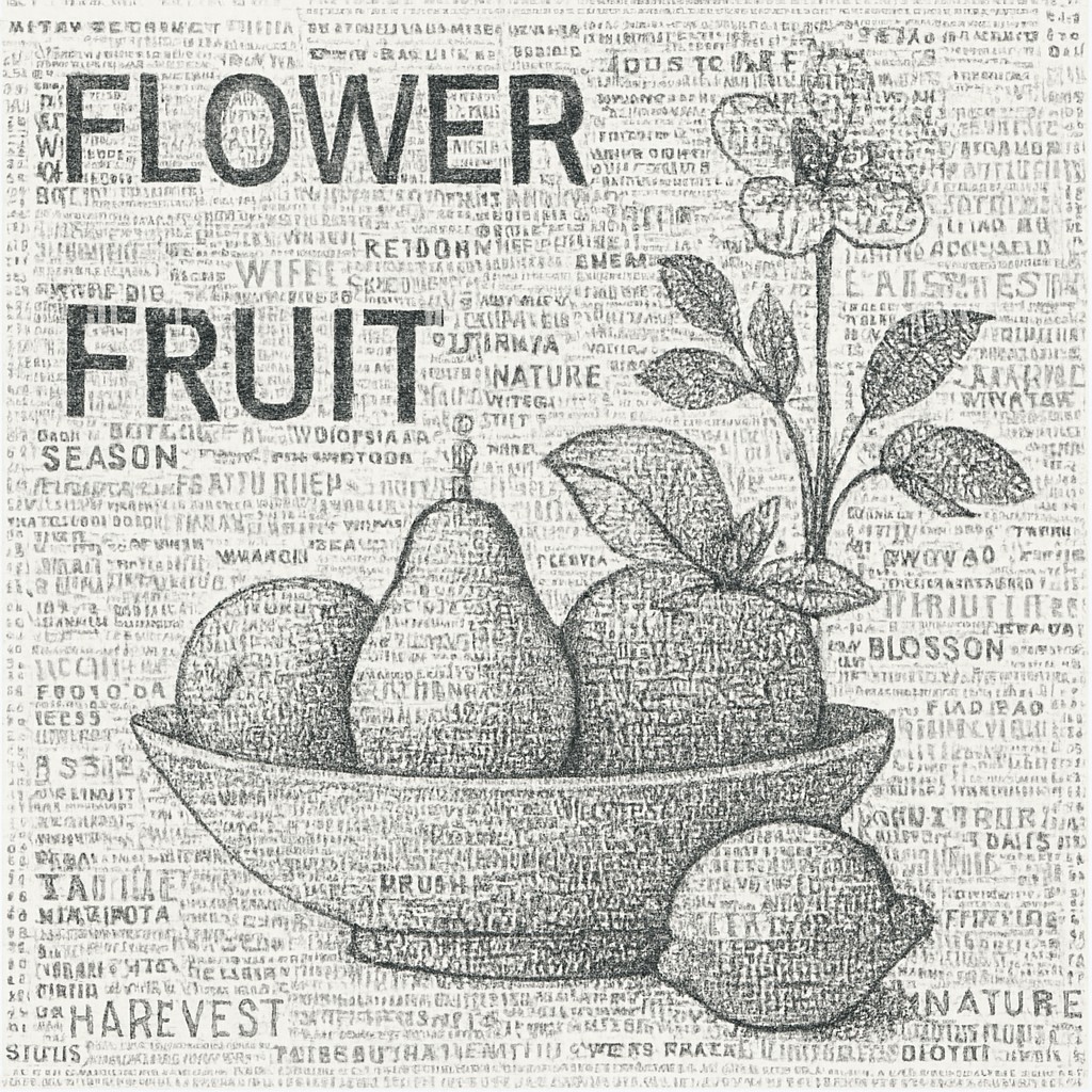 still life arrangement of fruits and flowers