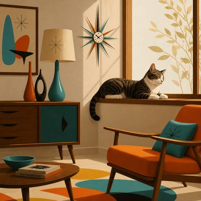a cat lounging in a sunlit window